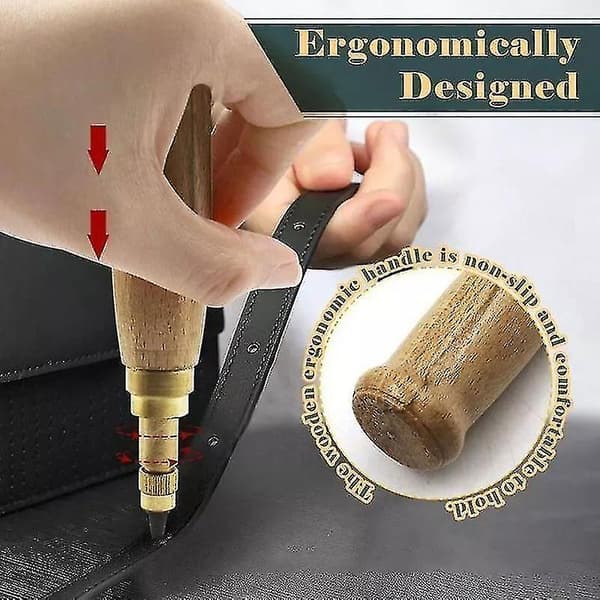 DIY Leather Punch Rotary Punch Screw Hole Punch Bookbinding Tool With 6 Tips