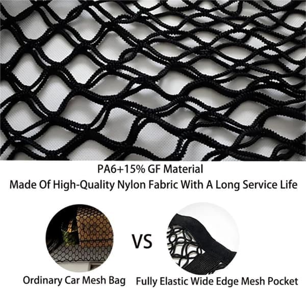 Stærkt lastnet 1,2 × 1 m – Elastisk opbevaringsnet til pickup og bagage