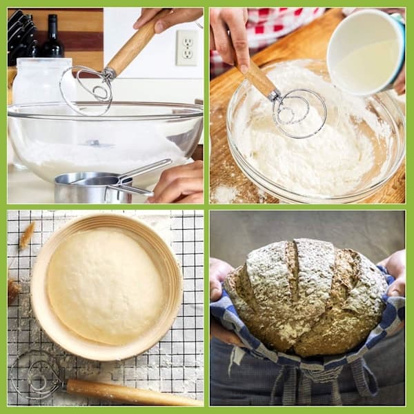 3 stk. danske deigvisper, førsteklasses blandevisp til kjøkkenbaking, trehåndtak, rustfritt stål, manuell DIY