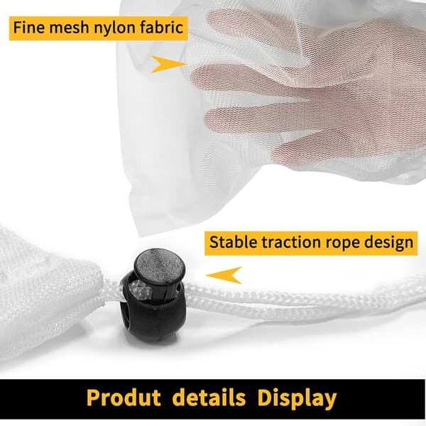 Pool Leaf Net Replacement Bags with Drawstring, Mesh Cleaning Bags, In-Ground Pool Vacuum Bags, Mesh Net Bag (30-pack)
