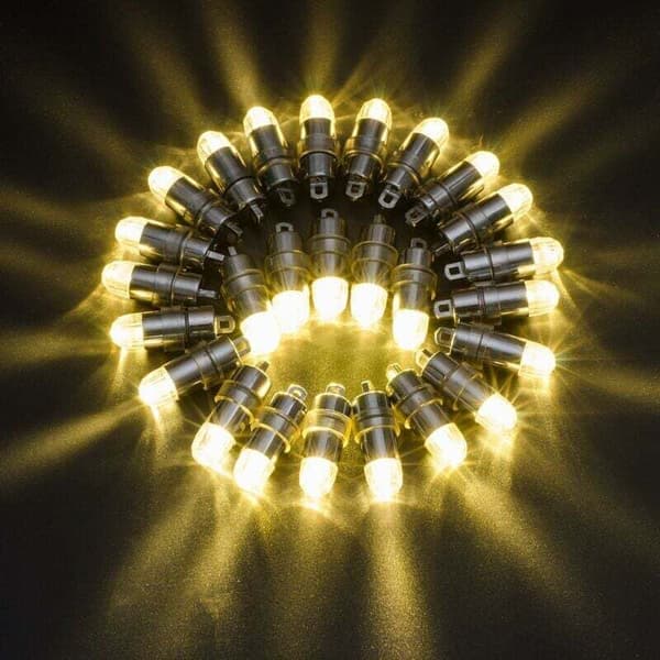 24 Mini LED-batterilamper Varmhvit for Papirlykter