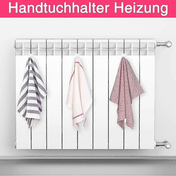 (White) 8 Pcs Round Radiator Hooks, White Towel Hook, Bathroom Towel Hook, Towel Rail Radiator Hook, P