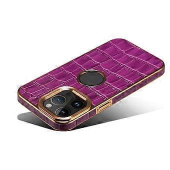 Denior Krokodille-tekstureret PU-etui til iPhone 12 Pro Max (lilla)