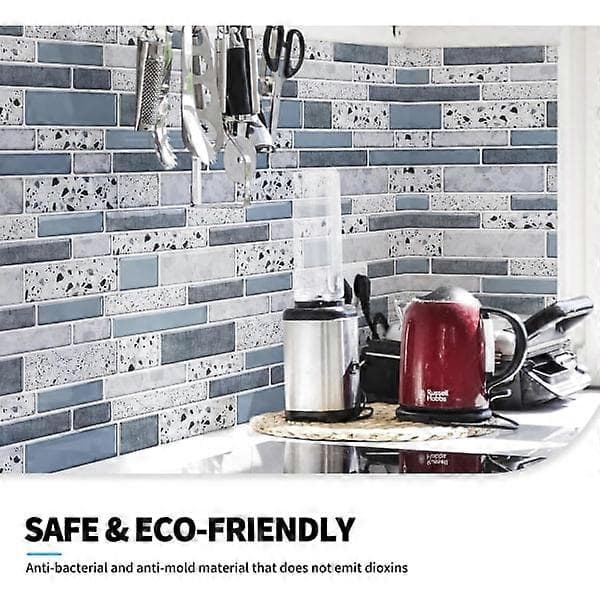 1 pc Self-Adhesive Wall Tiles Vinyl Kitchen Backsplash Marble Wall Decals Blue 30x30cm