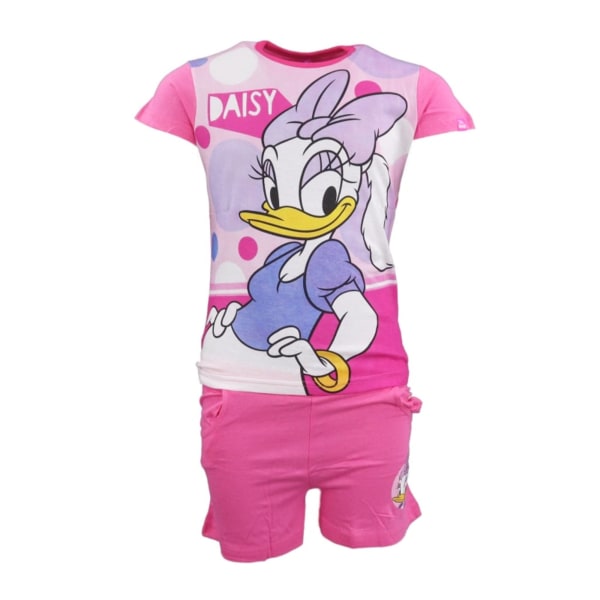 Disney Daisy Duck Børns Piger Sommer Sæt Shorts Plus T-Shirt - Pink / 116