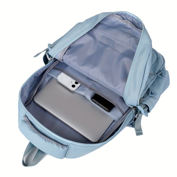 Nylon Laptop Backpack with Adjustable Straps, Solid Color, Casual Not provided Grey Not provided Grey