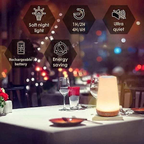 Night light, USB rechargeable lamp, 13 light colors, adjustable brightness