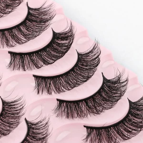 Russian Volume Lashes 5D Curly Natural Thick 10 Pairs DD Large Curled Eyelashes