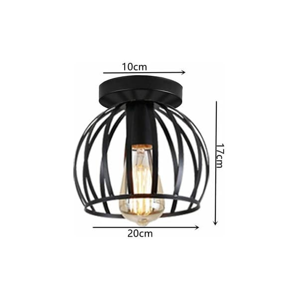 Metalloftlampe, moderne industriel E27-lampe til soveværelse, gang, café, bar, sort - Sort DRIVE