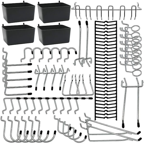 Pegboard Hooks, Pegboard Hook Assortment, Pegboard Basket Set for Tools, Pegboard Hook Organization