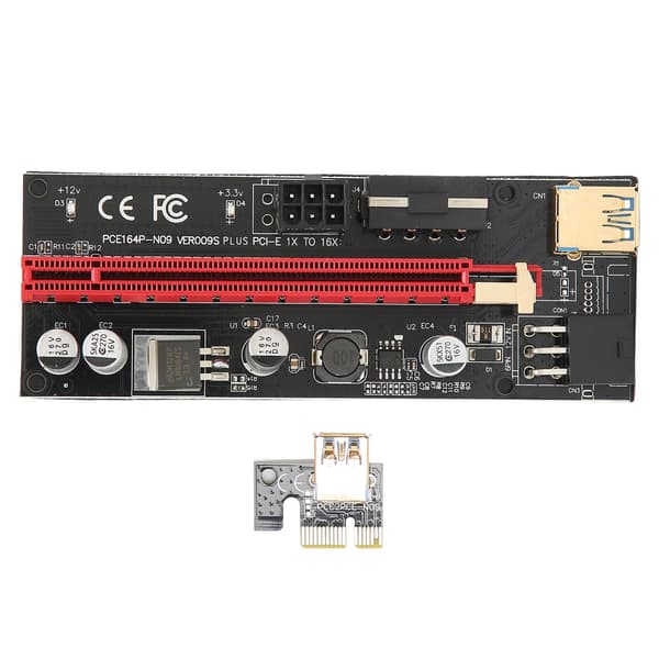 PCIE 1X til 16X Riser-kort 4 solide kondensatorer 6 PIN-interface USB-kabel Fast spænde design PCIE GPU Riser Express-kabel Blå