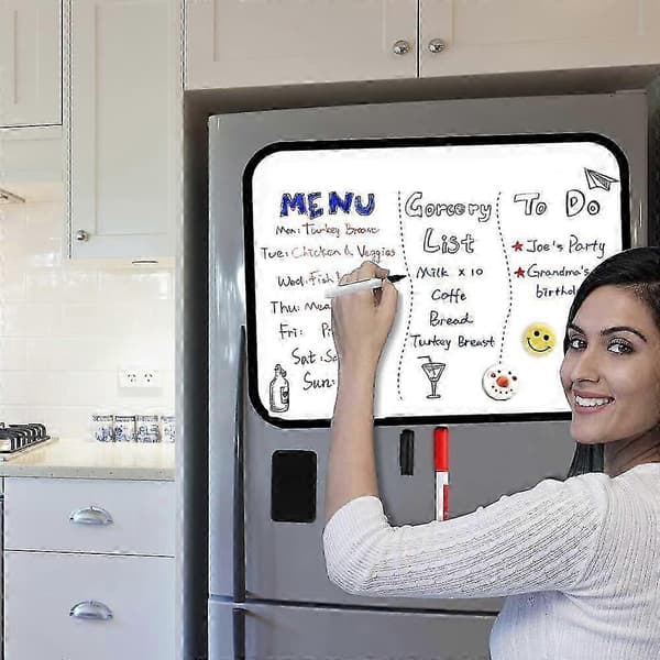 Magnetic Whiteboard - Easy to write and clean, Flexible Refrigerator Magnet Whiteboard 26s