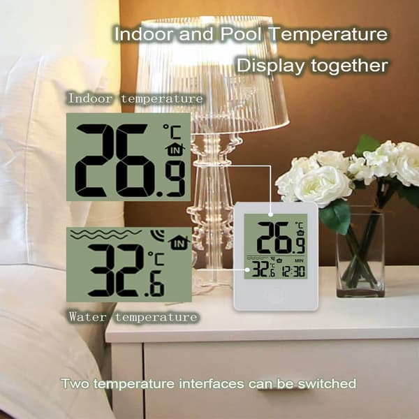 Digitalt pooltermometer flydende, vandtermometer elektronisk, trådløst pool spa termometer, læs vandtemperatur, flydende termometer med di