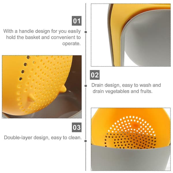 1 pc Double-layer Vegetable Drain Basket Fruit Storage Basket Washing Basket