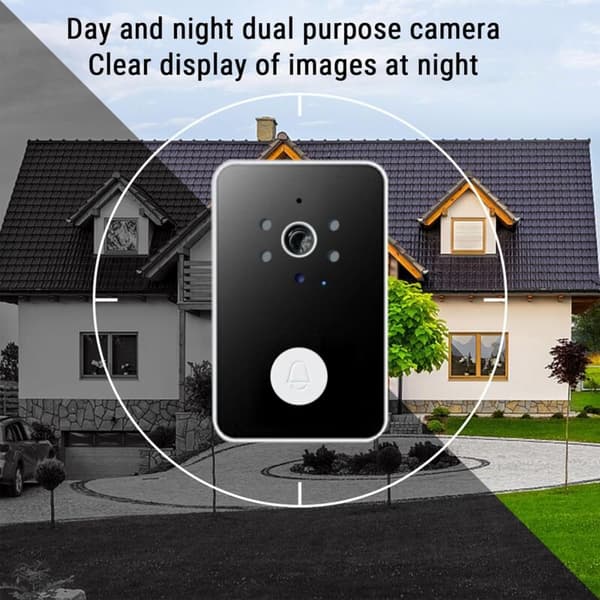 Smart trådløs videodørklokke, smart visuell intercom, HD-nattsyn, WiFi-sikkerhetsdørklokke, egnet for hjem, leilighet