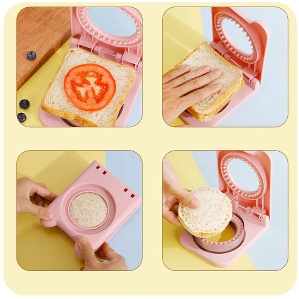 Sandwichkutter og forsegler, sandwichkutter, DIY kakeformer for matboks rosa