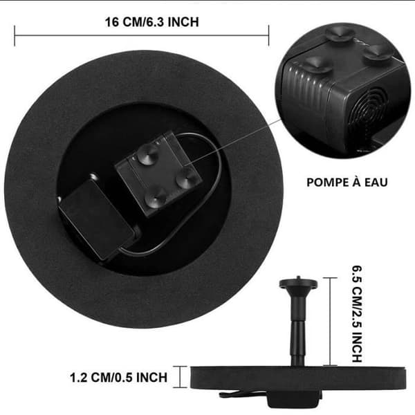 Solar Fountain - Solar Water Pump - Automatic Operation - Perfect for Gardens - Water Decoration