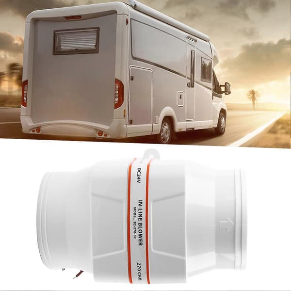 4 tommer Inline Lænse DC Luftblæser Stille Stærk Motor Ventilationsblæser til Yacht RV (24V)