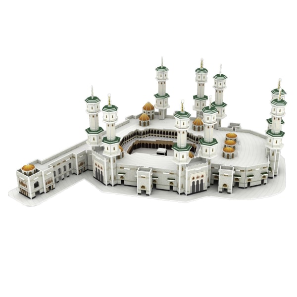 Verdensberømt arkitektur Den store moskeen i Mekka Masjid al-Haram 3D Papir Puslespill Home Decor DIY Sette sammen papirmodell leketøy