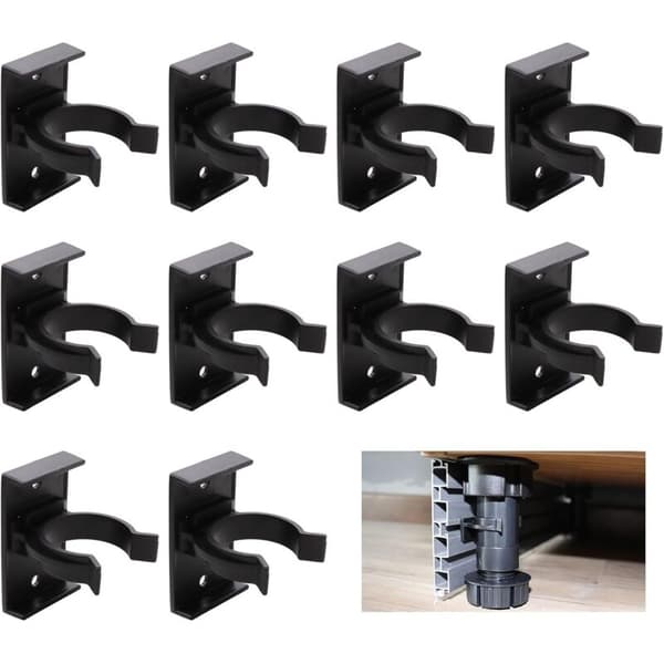 10 Pieces Kitchen Plinth Clips, Kitchen Plinth Fasteners with Mounting Brackets, Kitchen Plinths for Sofas, Tables, Beds, TV Stands