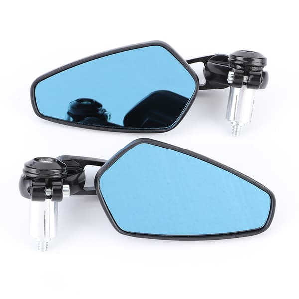 Universal Motorcycle Rearview Mirrors - 2pcs 7/8in Anti-Glare Handlebar End, 180 Degree Adjustable