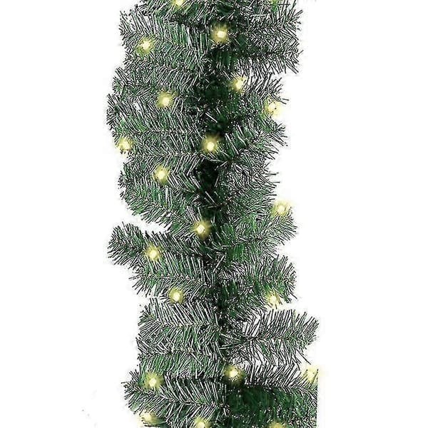 Christmas Tree Garland with LED Light String - Warm White - 2 Sizes - Christmas Decoration