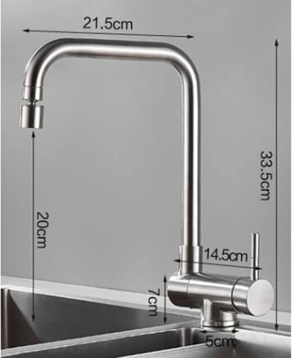 Kitchen Faucet with Pull-Out Spout - Stainless Steel Hot & Cold Water - Dual Modes