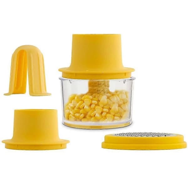 Corn peeler with bowl and safety handle