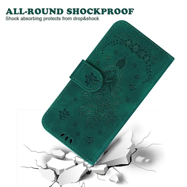 Compatible with Samsung Galaxy A34 5G Embossed Rose Inner Casing Magnetic Closure Wallet Case with Stand
