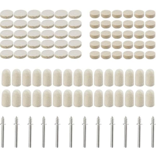 102 Wool Felt Polishing Wheels, 10/13/25mm Assorted Sizes, Compatible with Rotary Tools