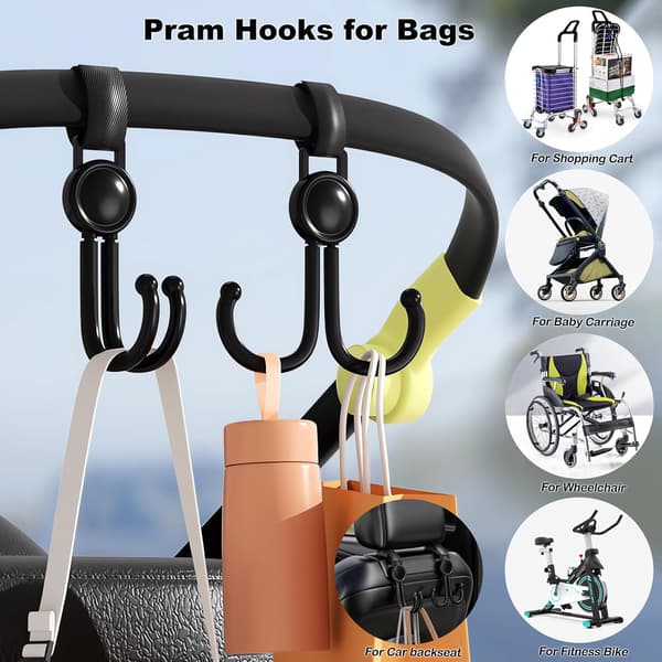 Stroller Clips for Stroller, Stroller Hooks for Bags, Stroller Bag Clips, Stroller Bags