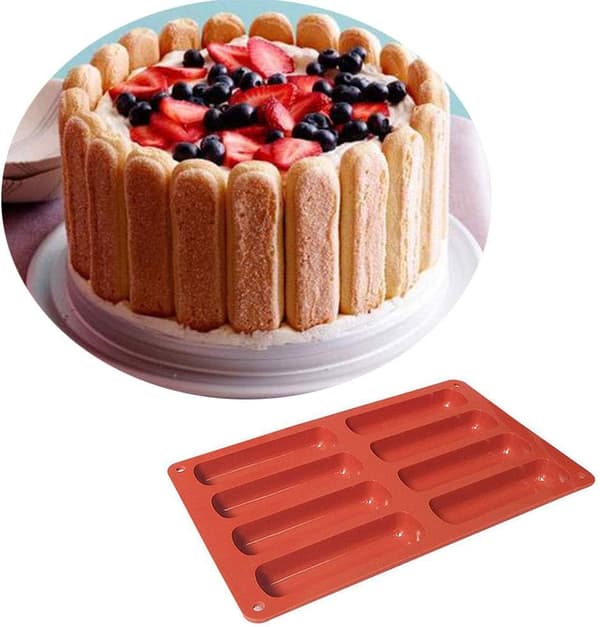2 st Kex Silikonform, Rektangulära Silikonformar, Chokladkex Silikonform, för Bröd, Tårta, Energibars-FA-