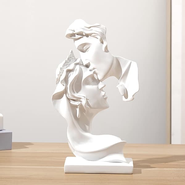 Parpynt gave statue, hvid harpiks håndværk Valentinsdag