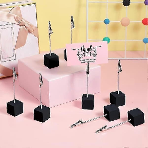 20 Pieces Cube Base Alligator Clip Memo Holder Table Card Holder Cube Base