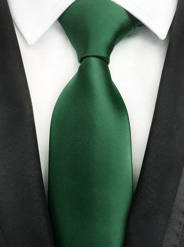 Herrslipsar enfärgad slips för män bröllop affärer formella slipsar Mörkgrön Dark green