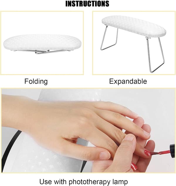 Nail Armrest Pillow Nail Art Hand Pillow Foldable Manicure Hand