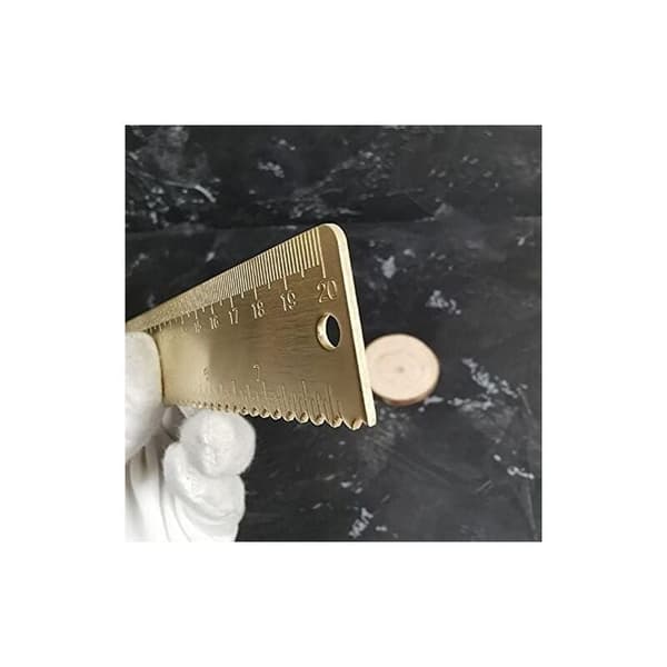 Brass Ruler 20 cm, Metallic Color, Graduated Scale, Compatible with Drawing and Measuring Tools
