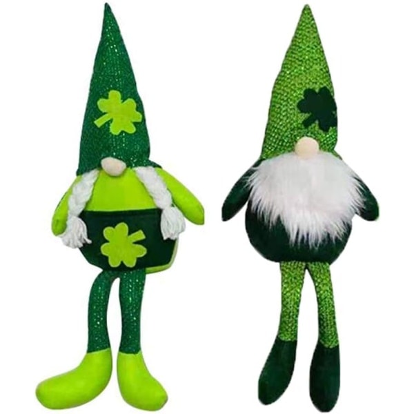 2 st. St. Patrick's Day Gnome Plysch - Mr och Mrs Skandinavisk