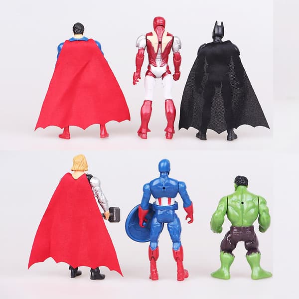Marvel Super Hero 3,54 tommer Marvel heltemodelpynt Legetøj 6-pak