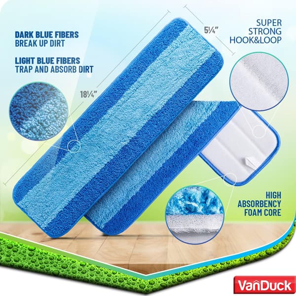 Microfiber Cleaning Pads Compatible with Bona Mop (3-Pack) - Hard
