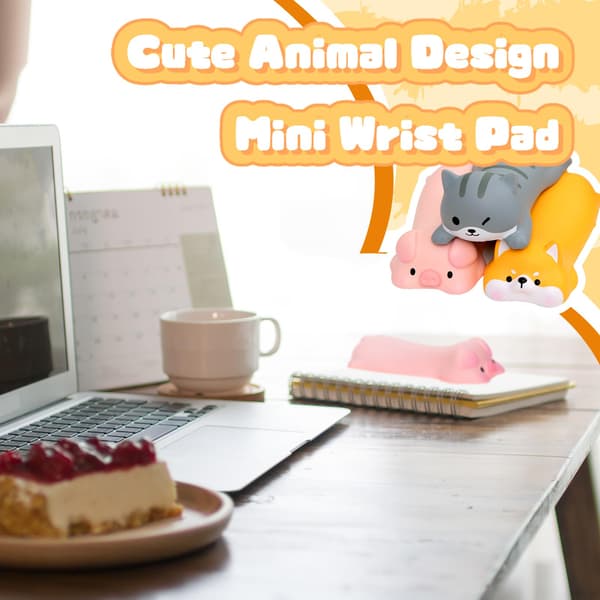 3 dele sød håndledsstøtte til mus tastatur computer Kawaii musemåtte kat gris hund dyredesign computer armlæn