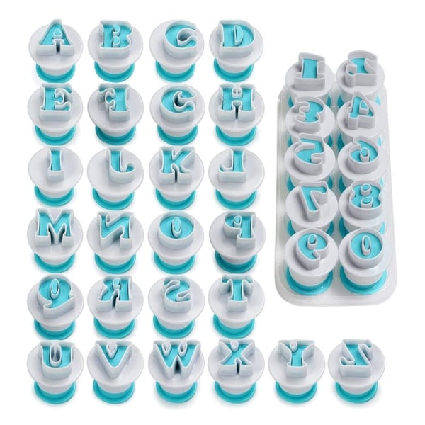 Alfabet og nummer form fondant form kake stempel preging