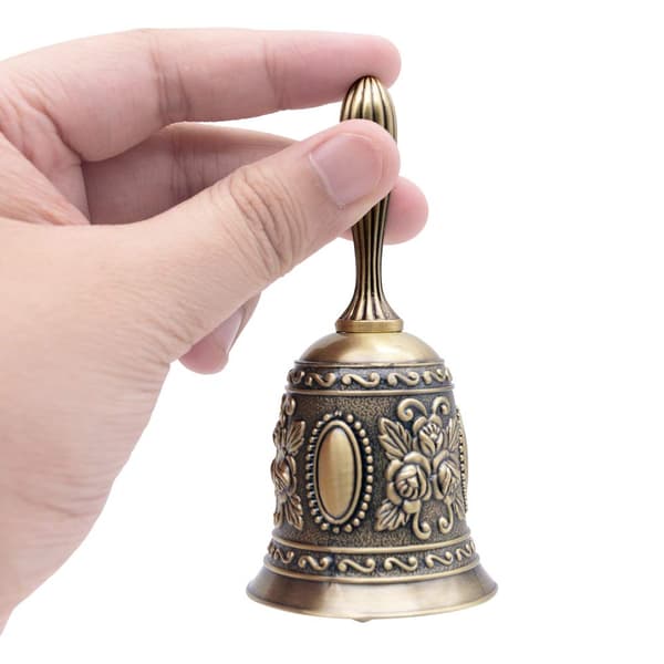 Handklocka Ringklocka Mässing Bröllopsklockor Julklockor Retro Ringklocka Antik Handklocka Brons Middagsklocka Mässing