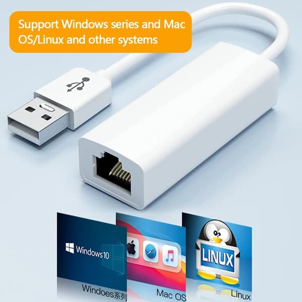 USB Ethernet-adapter, Netværksadapter USB 2.0 til 10/100 Mbps Ether