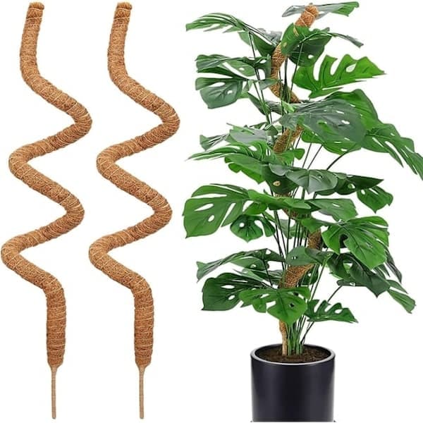 Mossstöd för växter 120 cm, böjbar mosskäpp för klätterväxter Monstera Murgröna 2-pack 2-pack