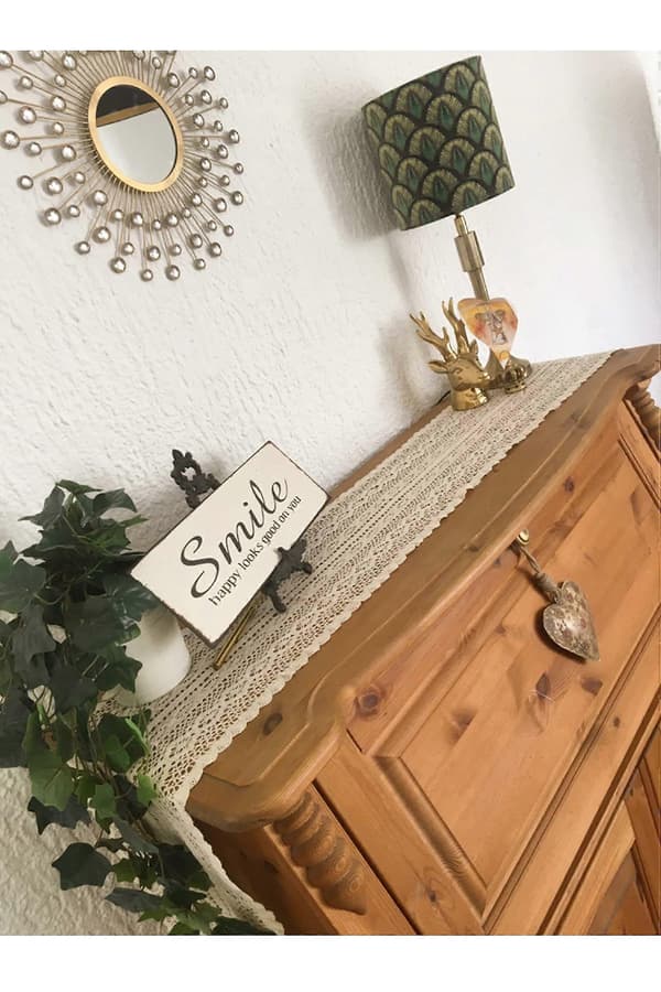 9,5\"x 71\" Beige Makramé Bordslöpare Rektangulär Virkad Spets Elegant Ihålig Mesh Duk för Rustik Boho Bröllopsdekor Brud & Baby
