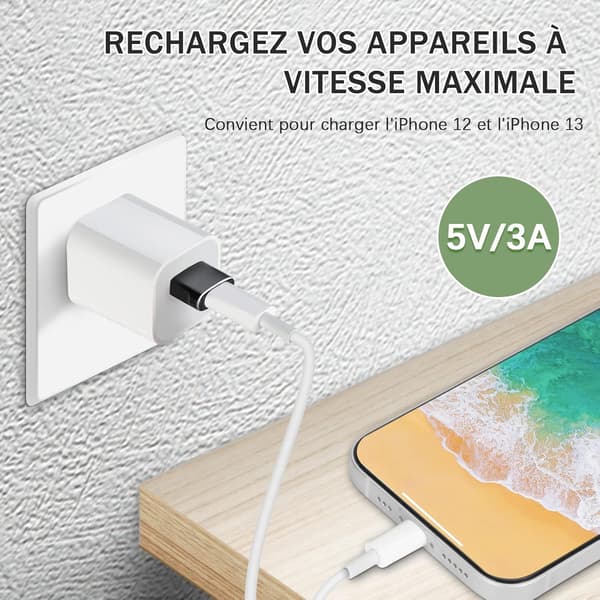 USB C-hunn til USB-hann-adapter, hurtiglading og dataoverføring, adapter for iPhone 12/13