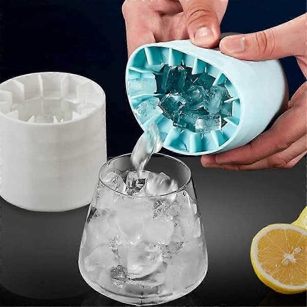 Silikoneisform - Hurtigfrysecylinderform til isterninger med spand Blå Blue