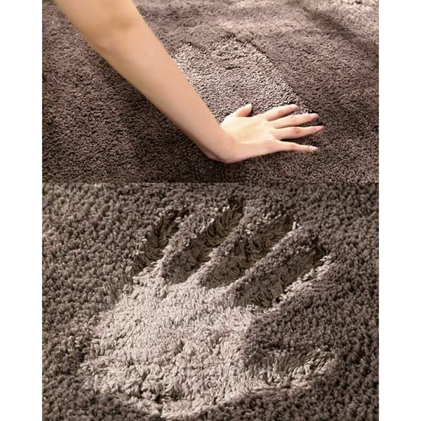 Baderomsmatte Absorberende Sklisikker Ensfarget Polyester Brun 40x60cm