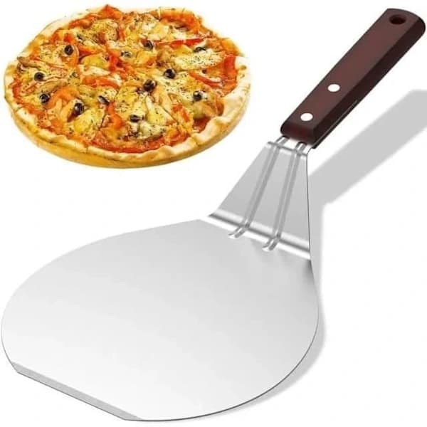 Pizzaspade i rustfrit stål med langt håndtag til ovn og grill 33 cm